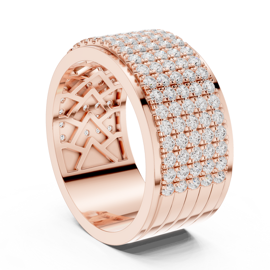 Round Pave Lab Grown Diamond Ring