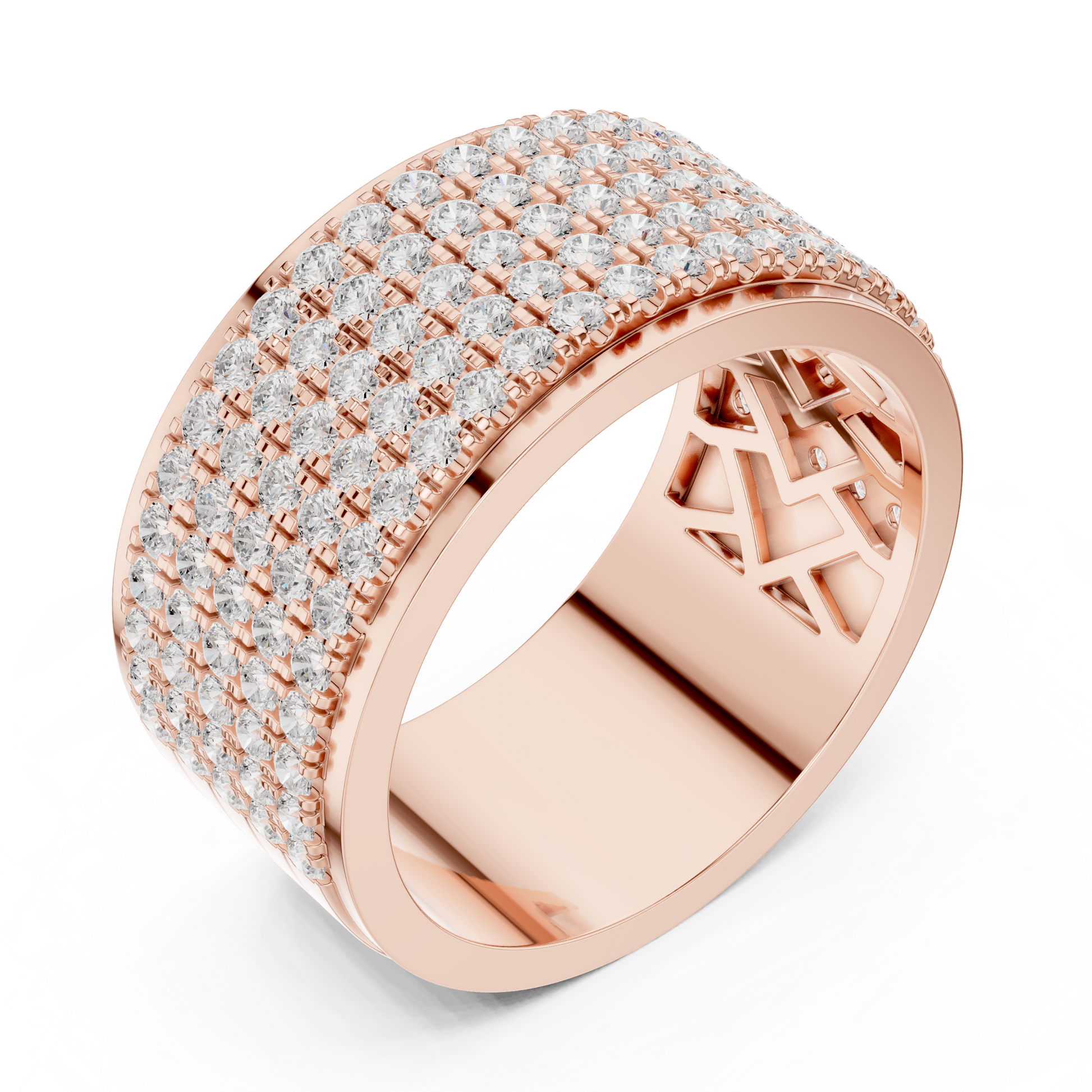 Round Pave Lab Grown Diamond Ring