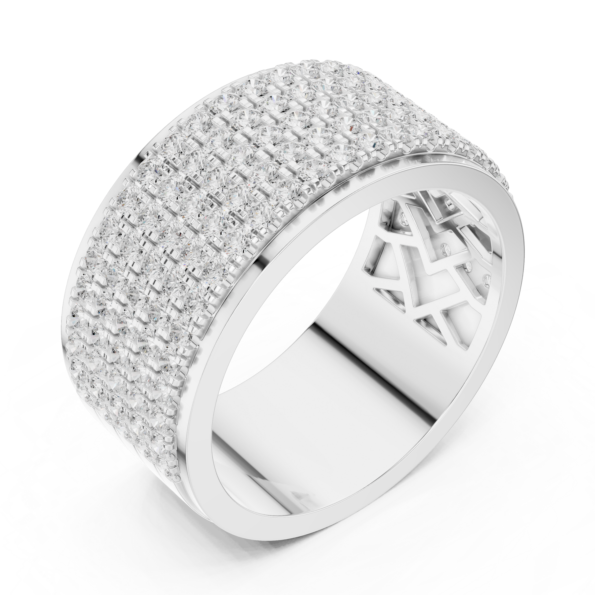 Round Pave Lab Grown Diamond Ring