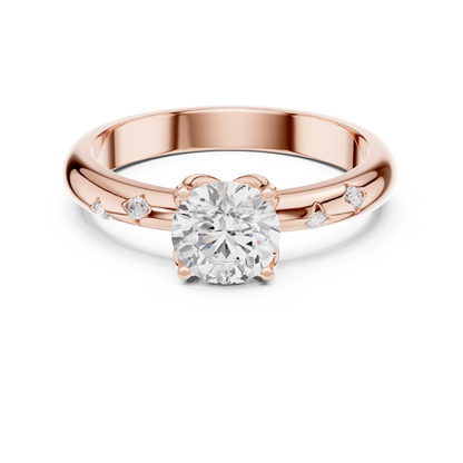 Round Side Stone Lab Grown Diamond Ring