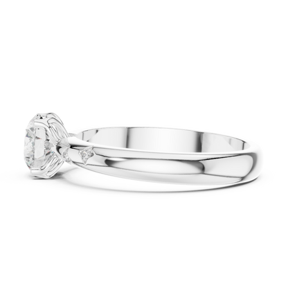 Round Side Stone Lab Grown Diamond Ring