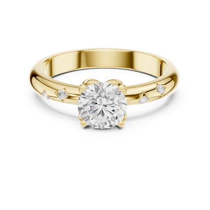 Round Side Stone Lab Grown Diamond Ring