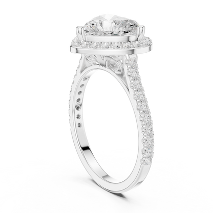 Round Halo Lab Grown Diamond Ring