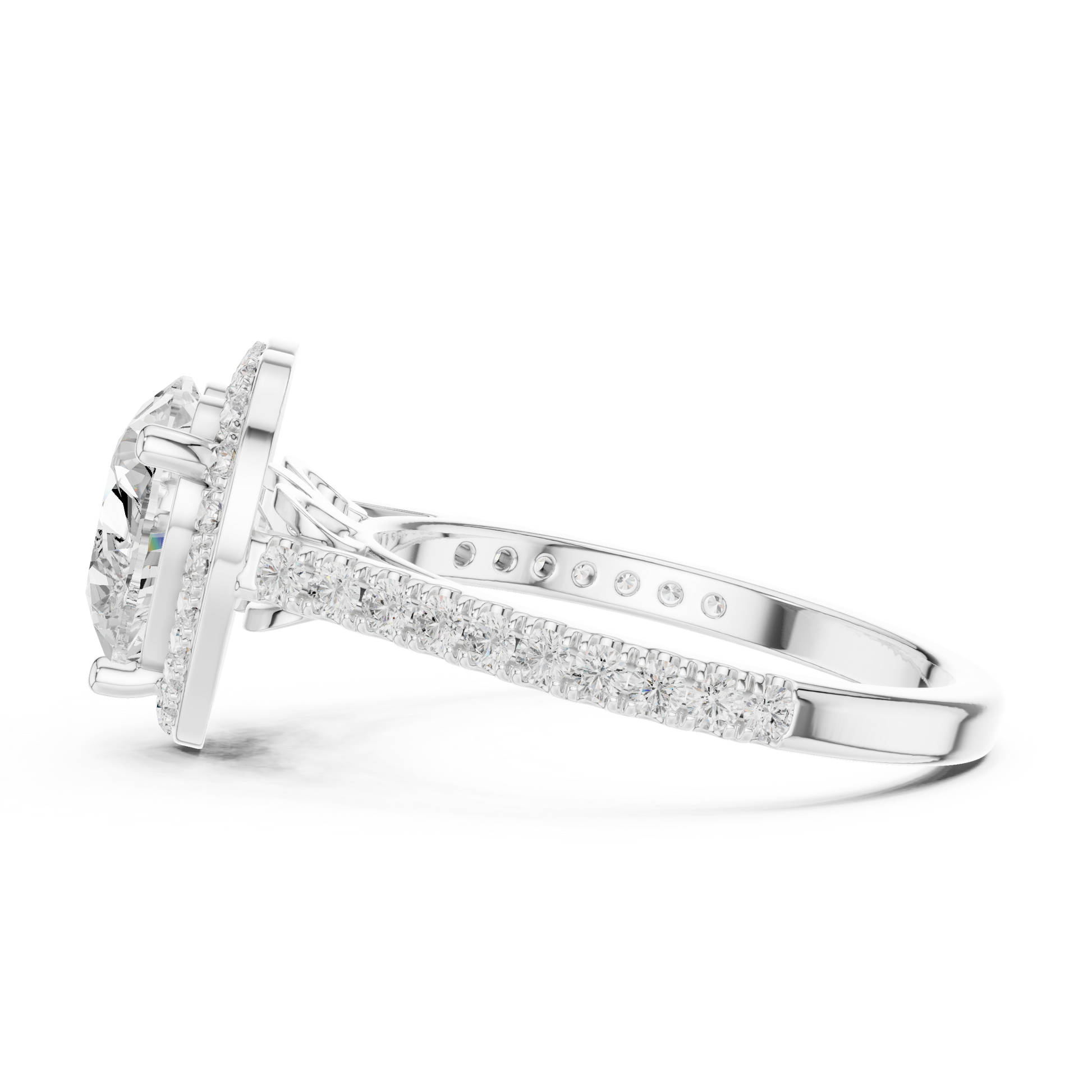 Round Halo Lab Grown Diamond Ring