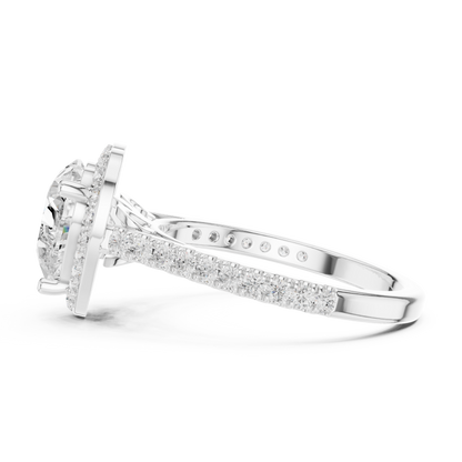 Round Halo Lab Grown Diamond Ring