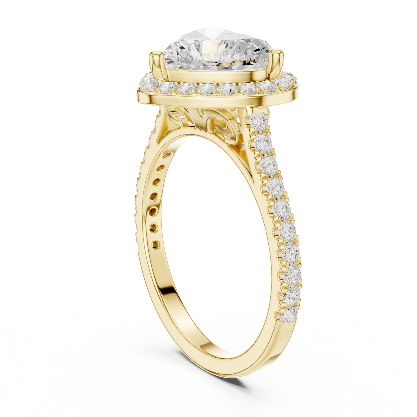 Round Halo Lab Grown Diamond Ring