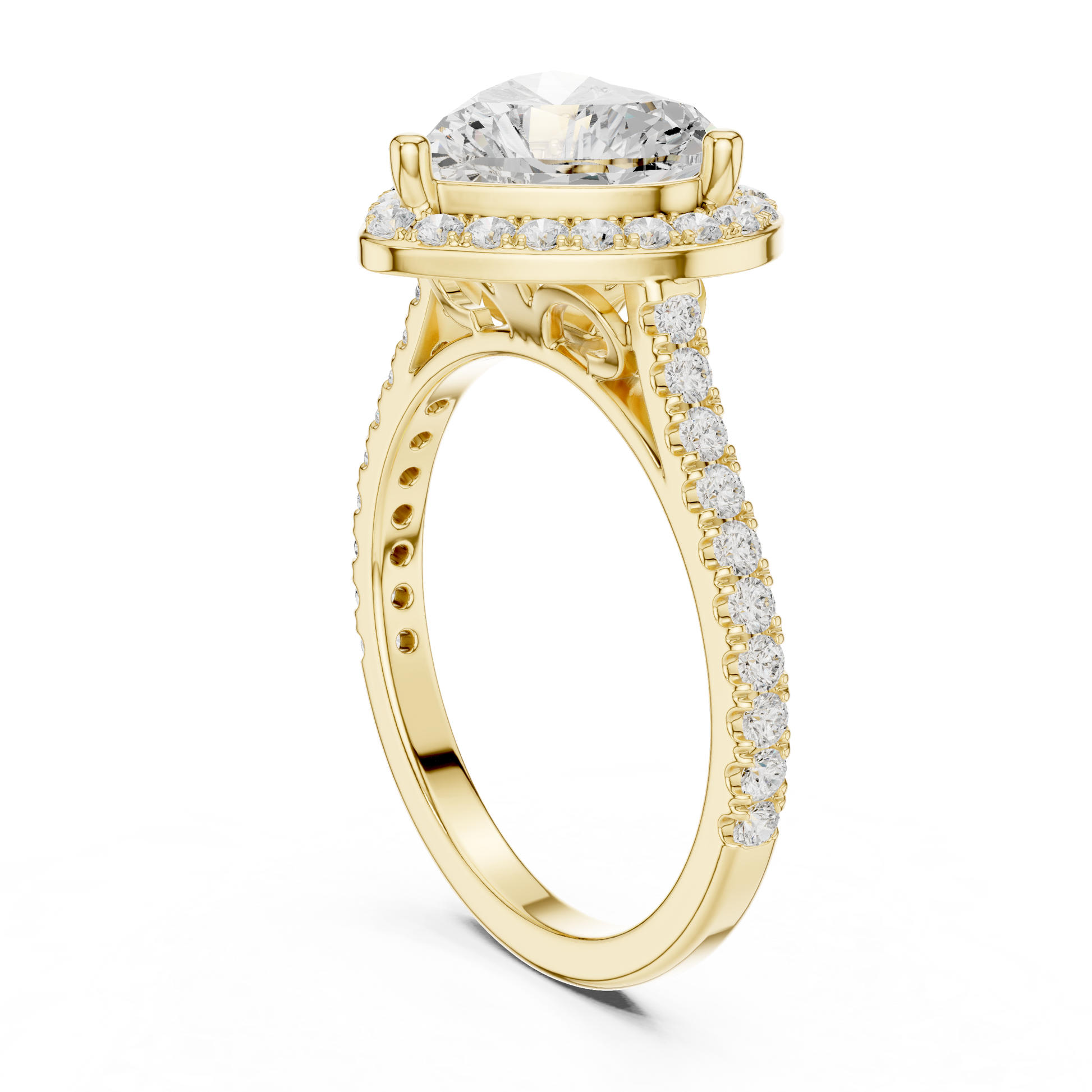 Round Halo Lab Grown Diamond Ring