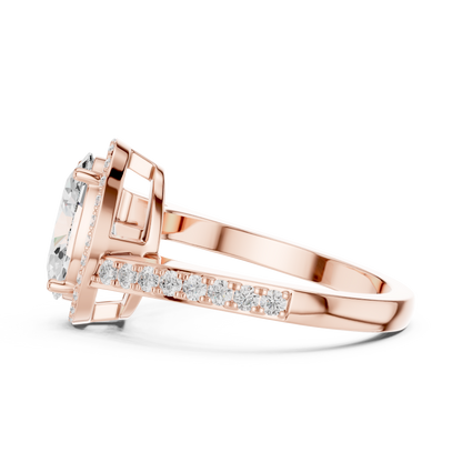 Mixed Shape Lab Grown Diamond Halo Ring