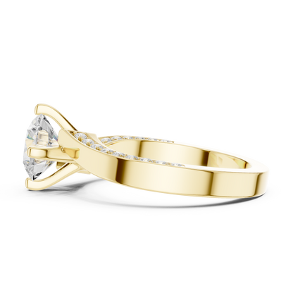 Round Side Stone Lab Grown Diamond Ring