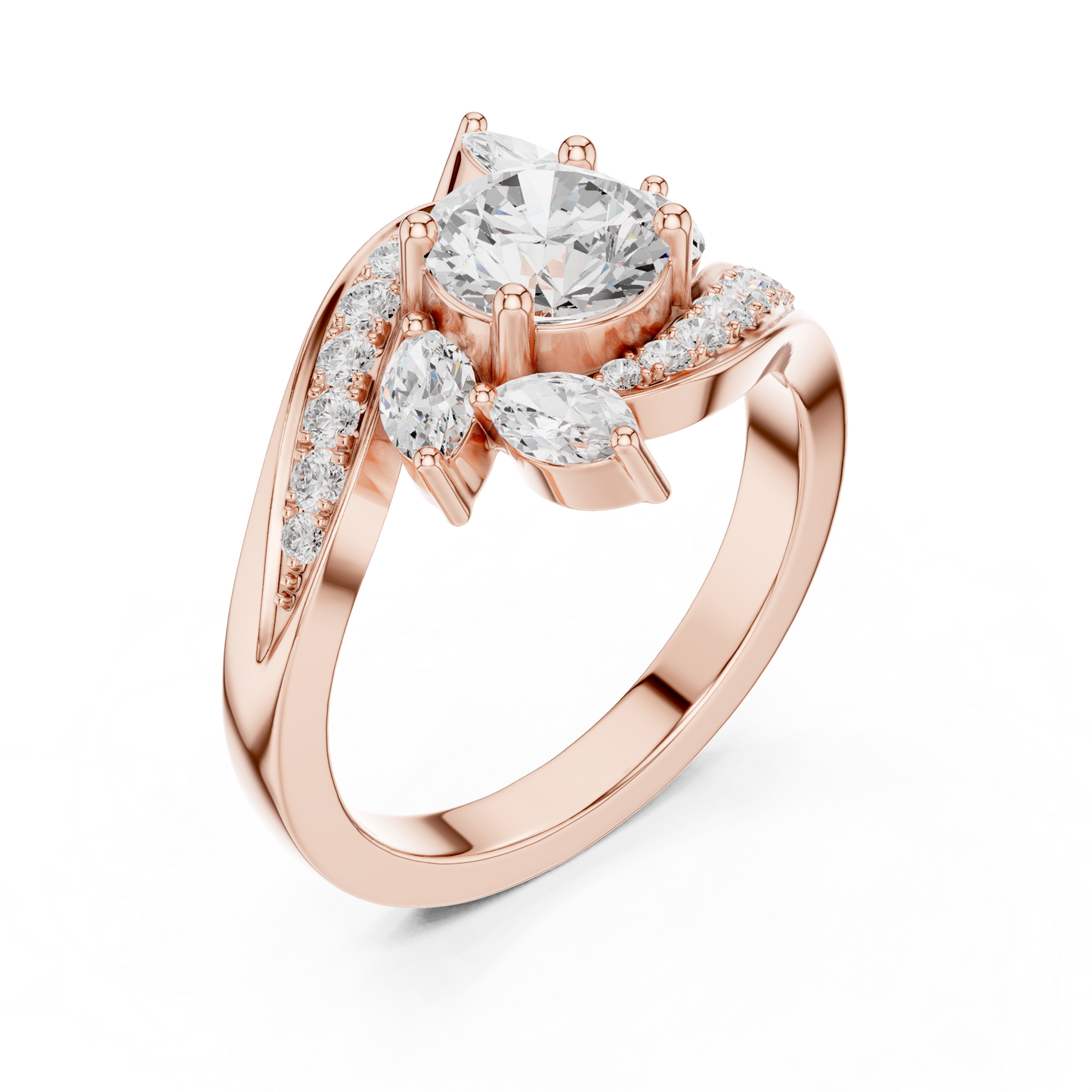 Mixed Shape Lab Grown Diamond Halo Ring