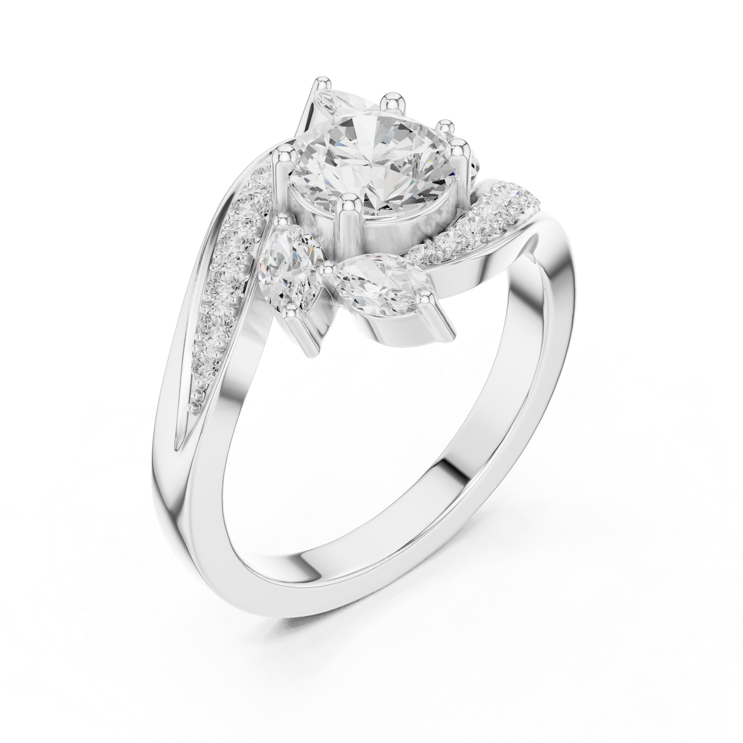 Mixed Shape Lab Grown Diamond Halo Ring