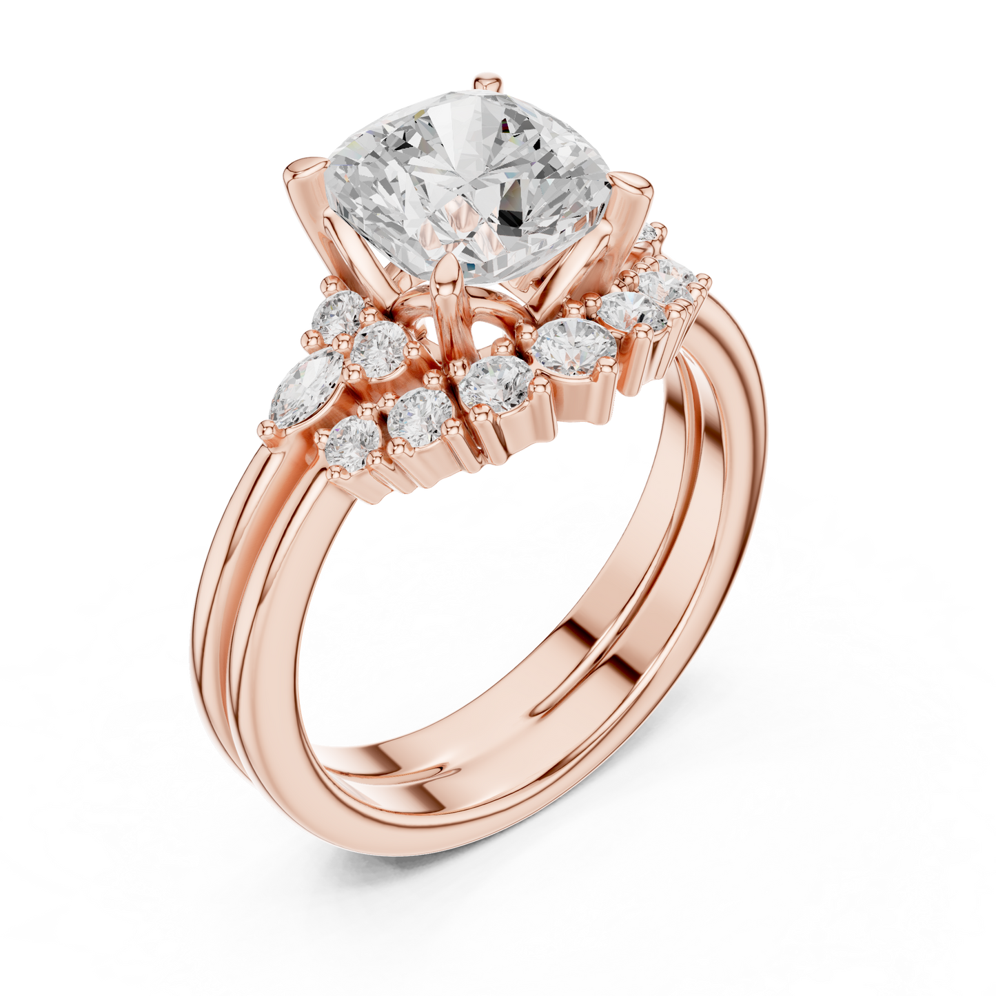 Mixed Shape Lab Grown Diamond Halo Ring