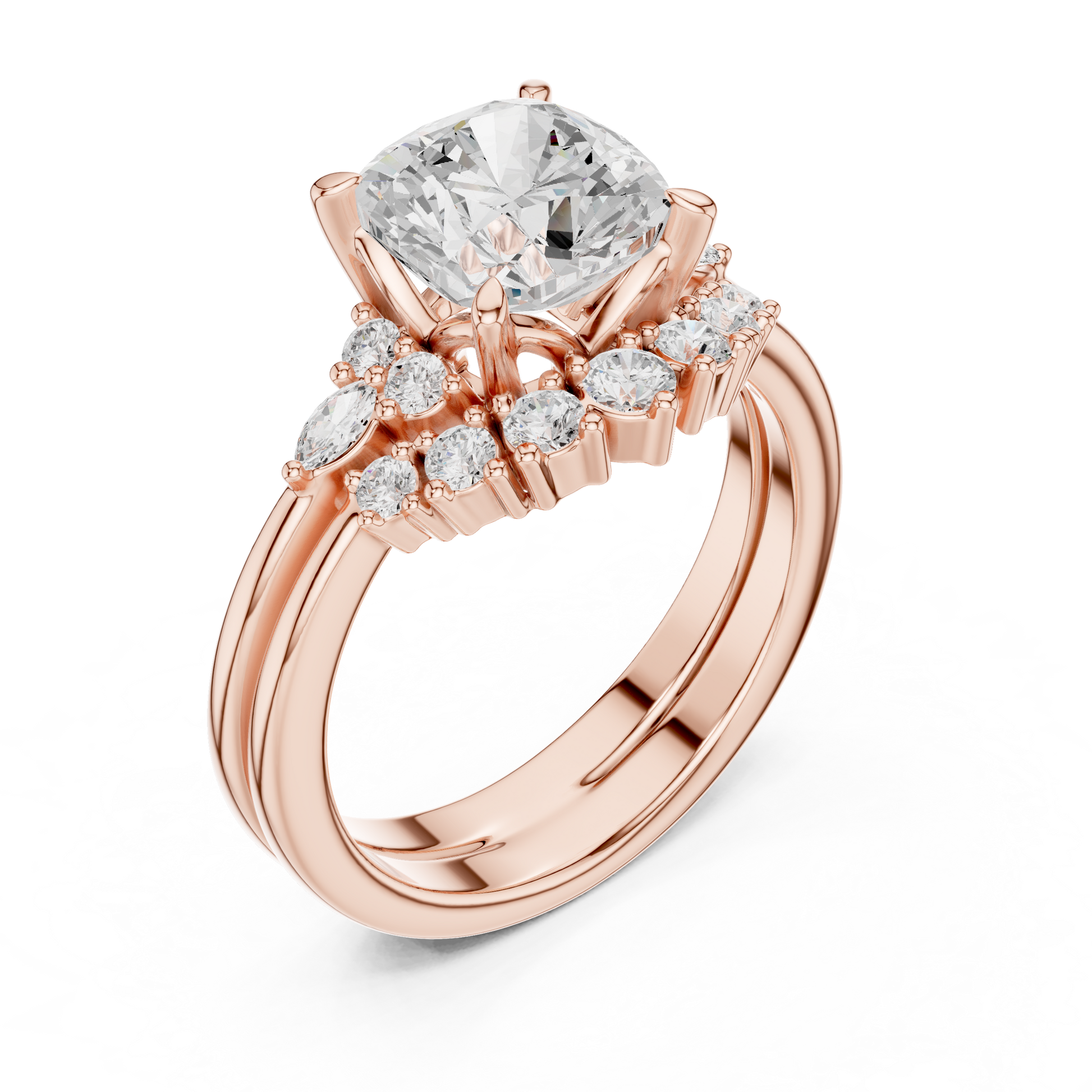 Mixed Shape Lab Grown Diamond Halo Ring