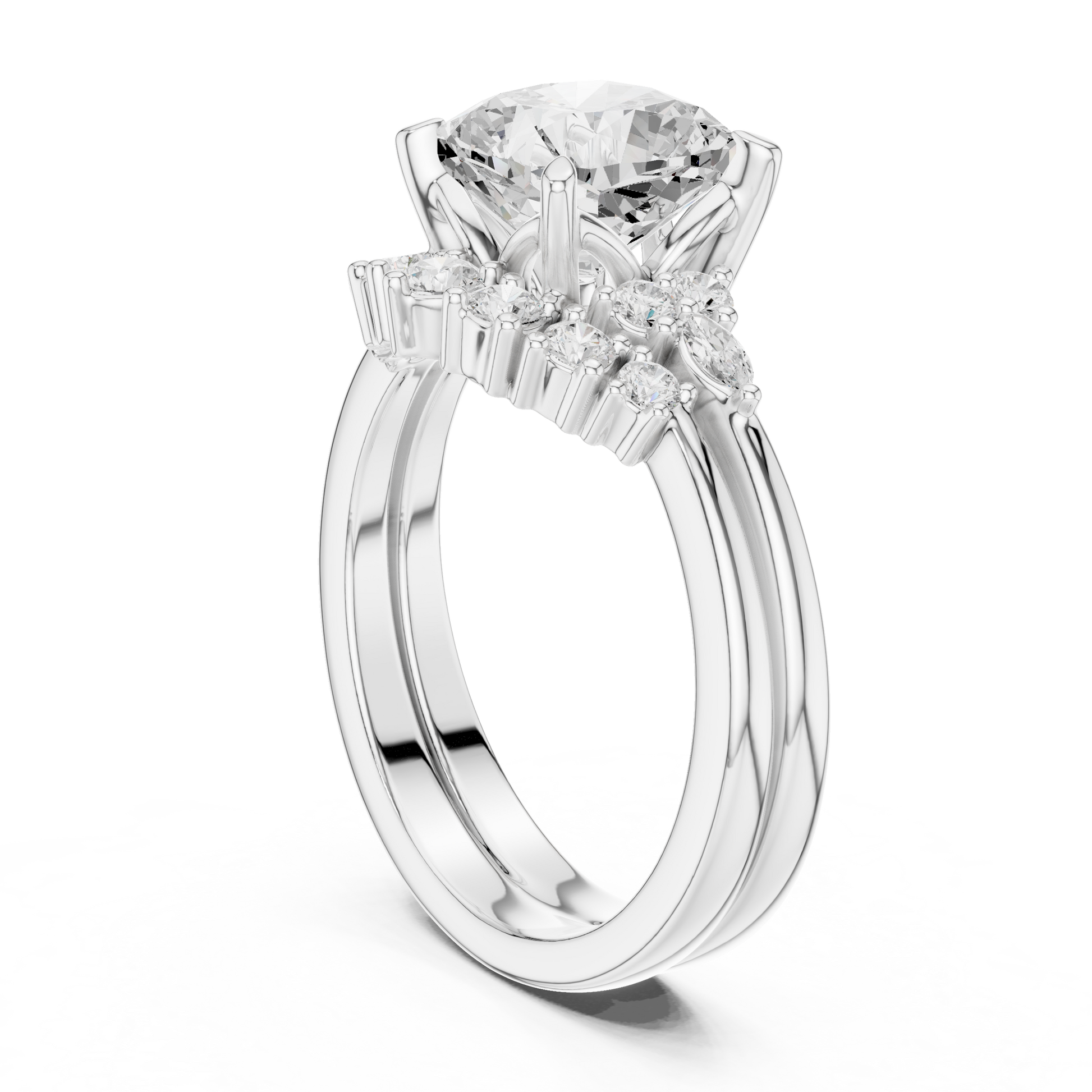 Mixed Shape Lab Grown Diamond Halo Ring