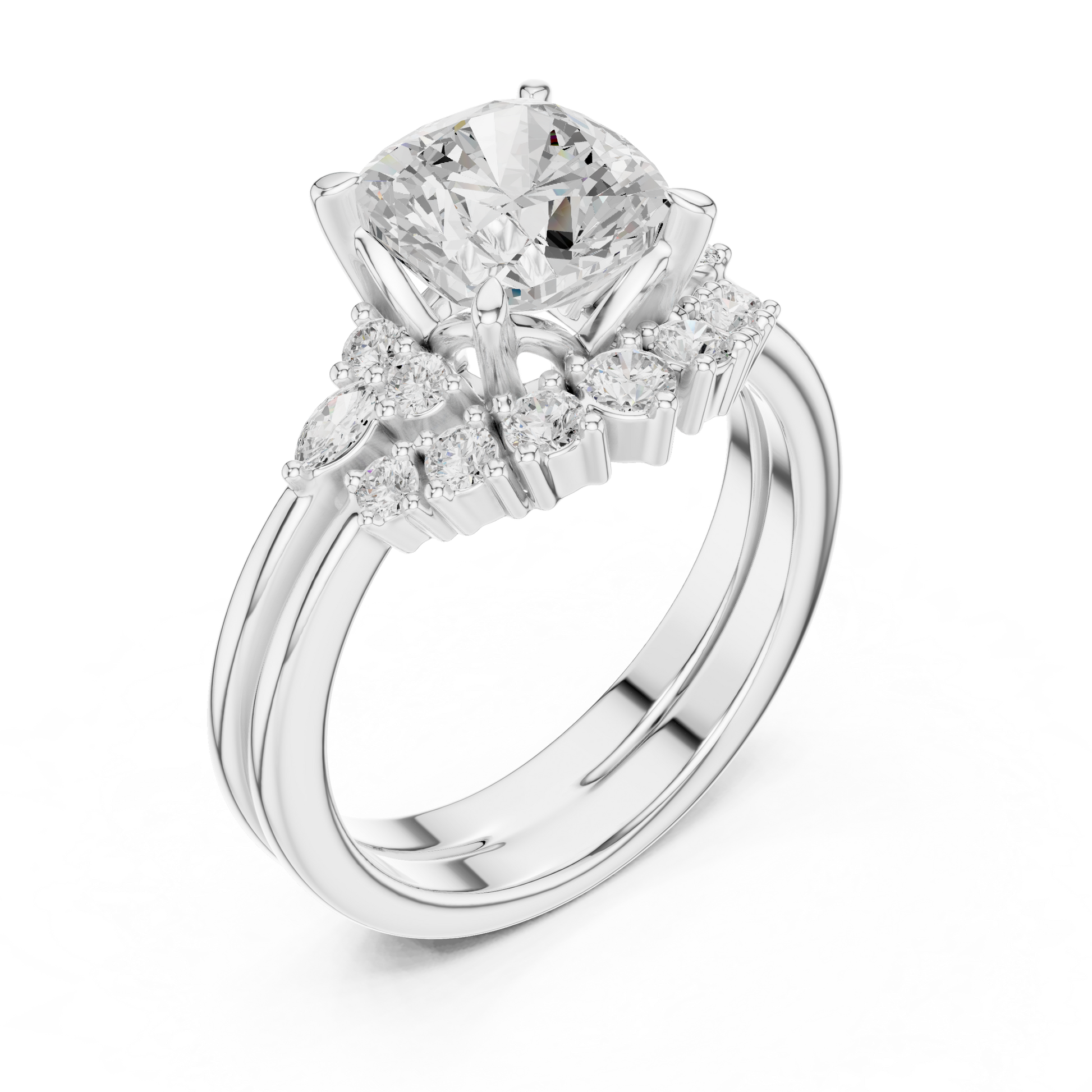 Mixed Shape Lab Grown Diamond Halo Ring