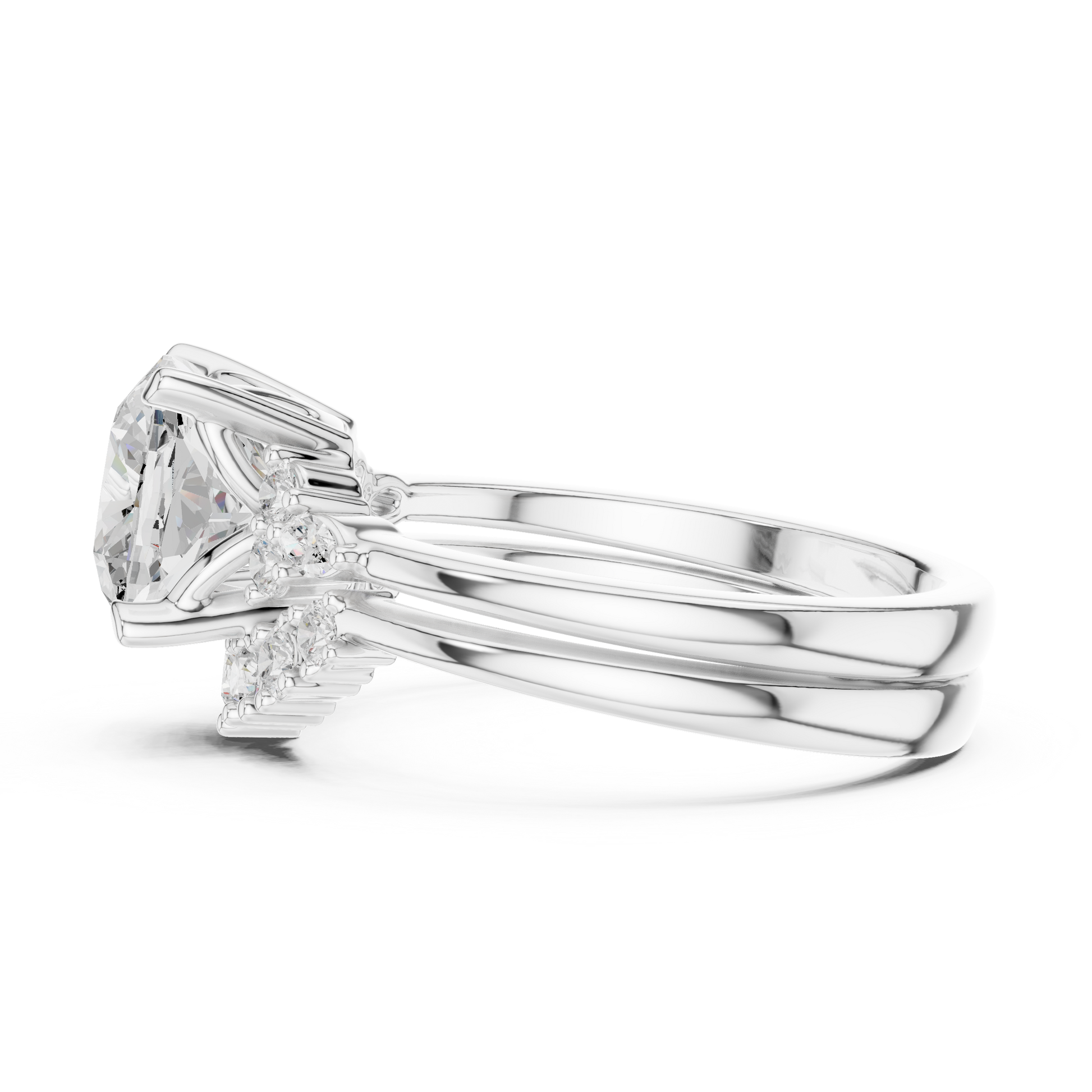 Mixed Shape Lab Grown Diamond Halo Ring
