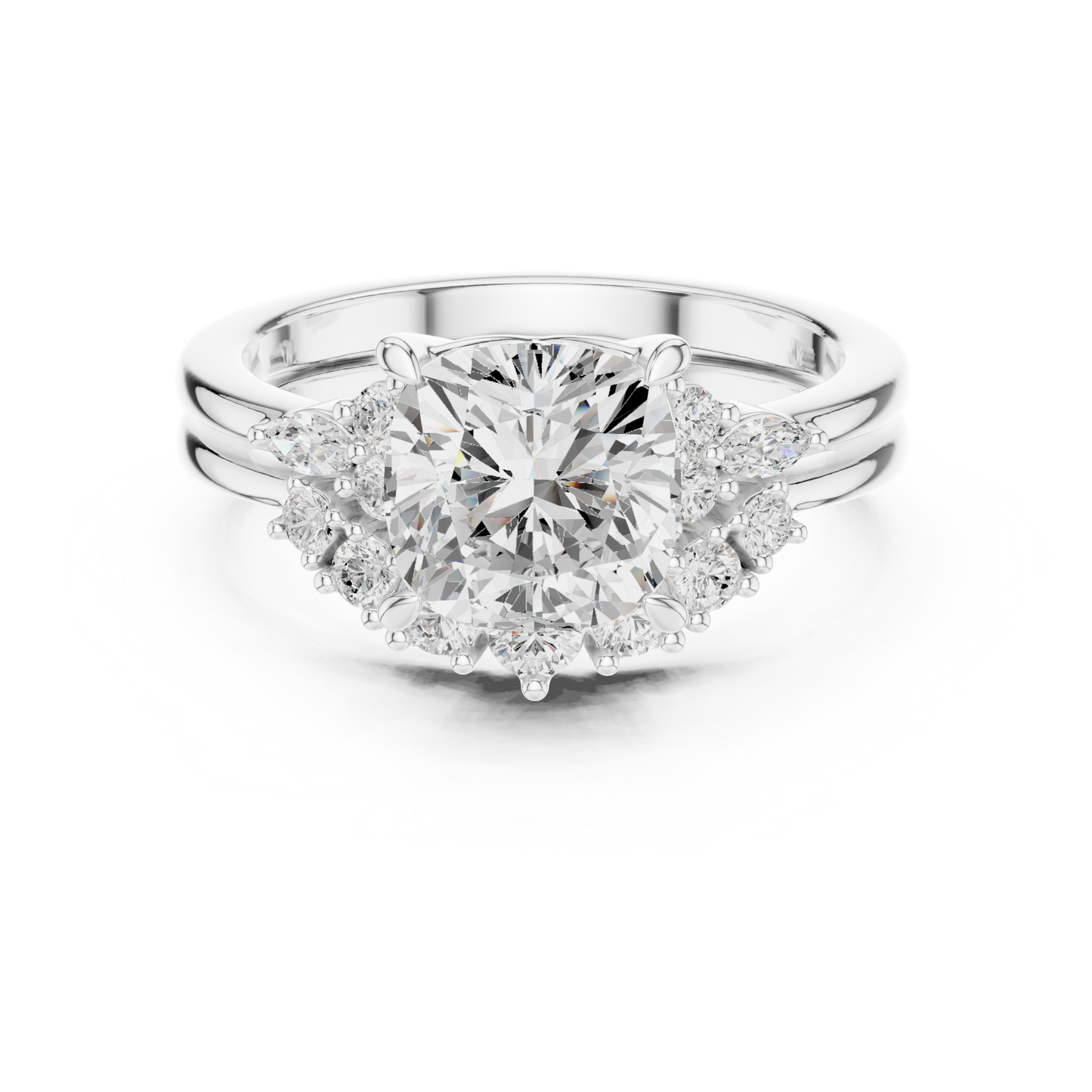 Mixed Shape Lab Grown Diamond Halo Ring