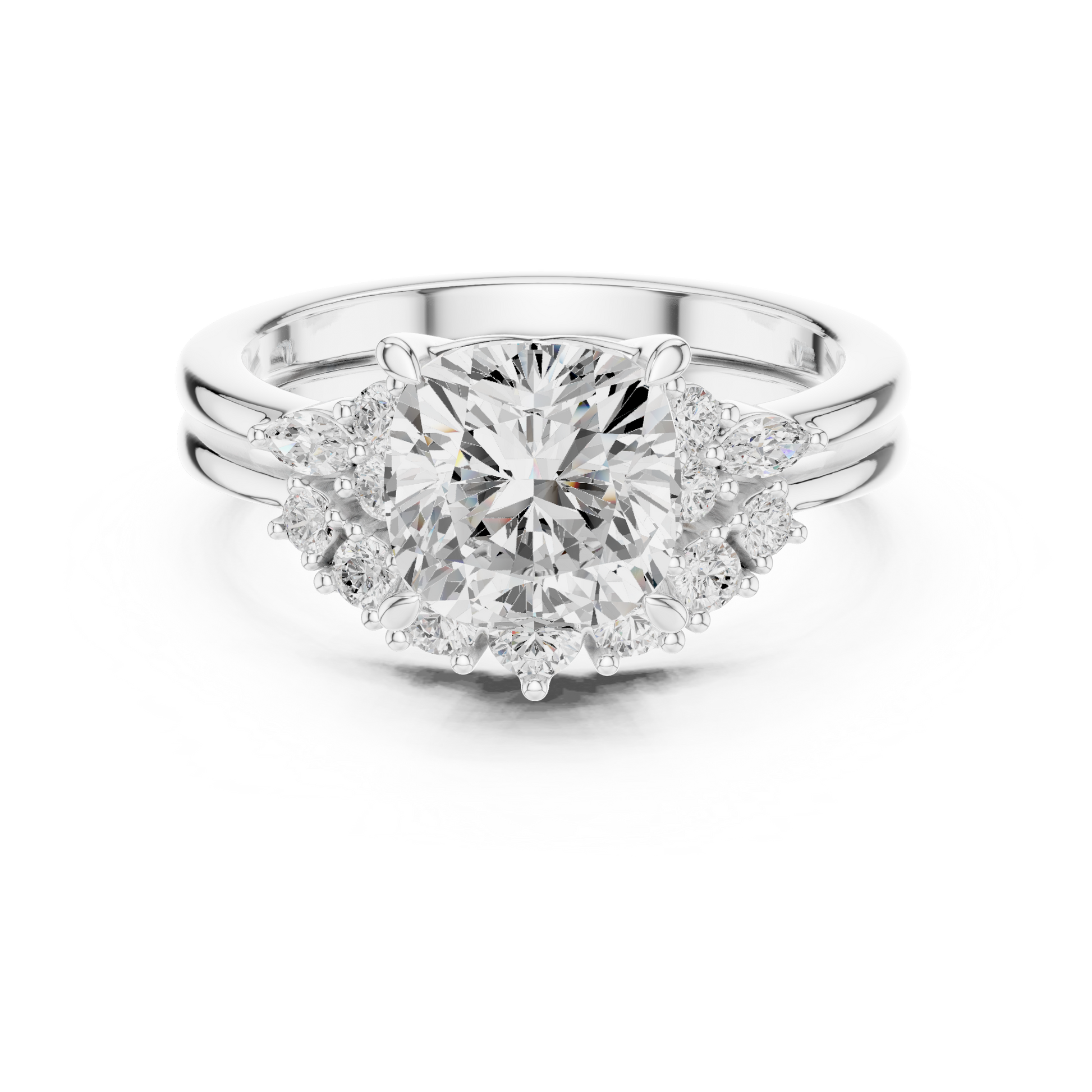 Mixed Shape Lab Grown Diamond Halo Ring