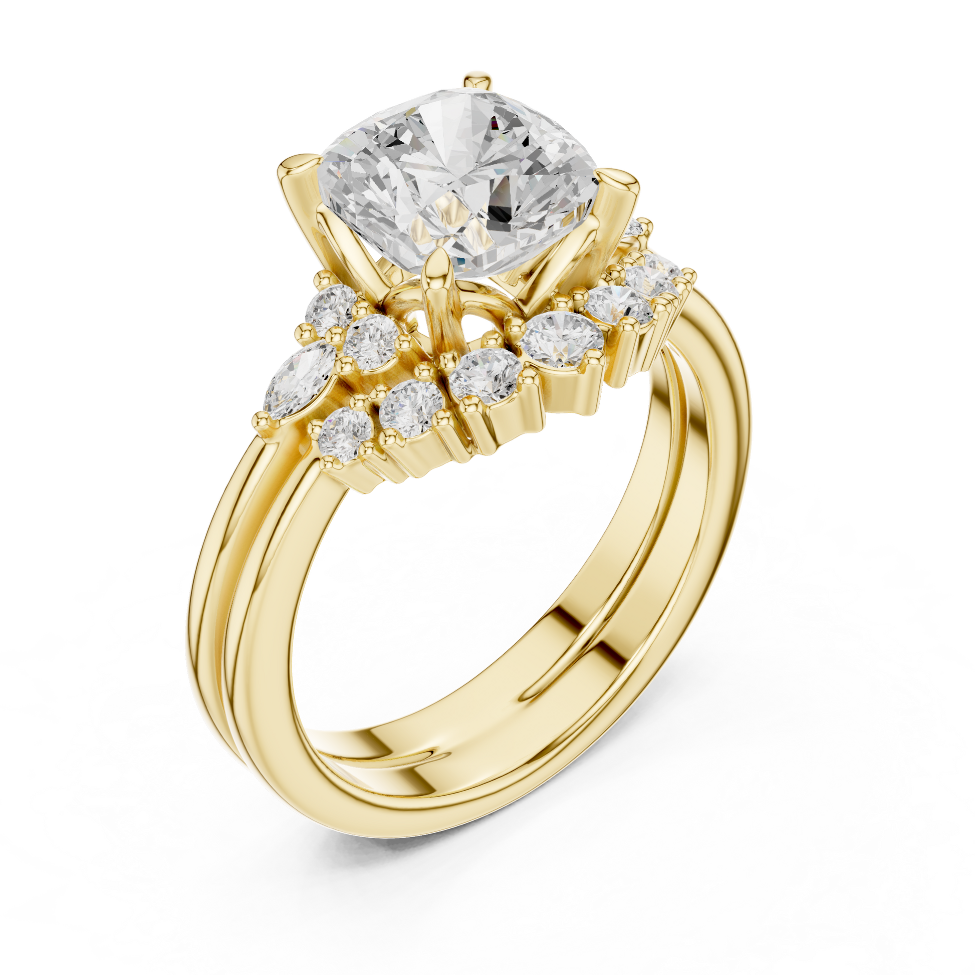 Mixed Shape Lab Grown Diamond Halo Ring
