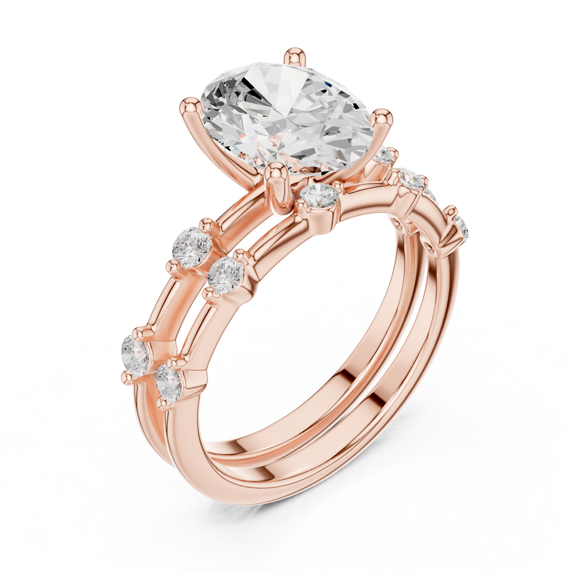 Mixed Shape Lab Grown Diamond Side Stone Ring