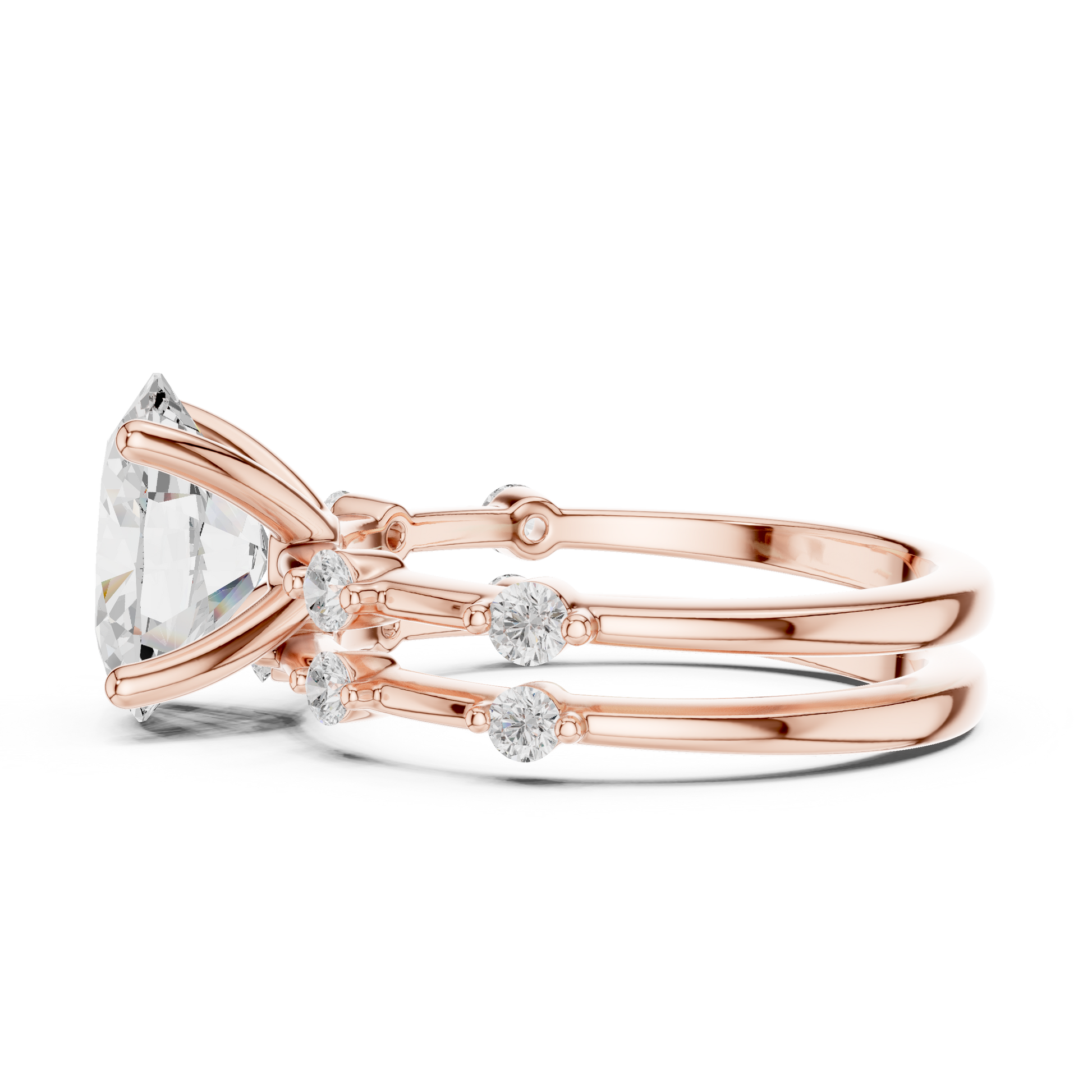 Mixed Shape Lab Grown Diamond Side Stone Ring