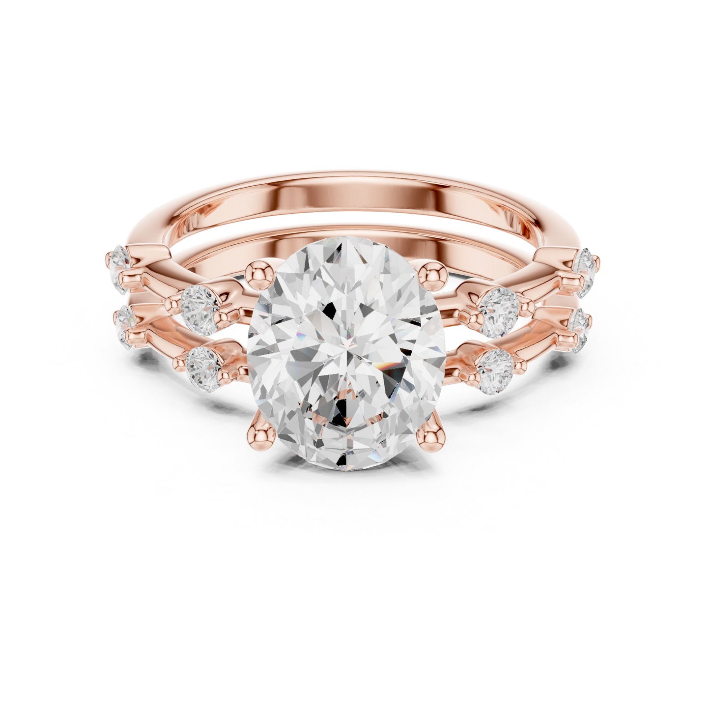 Mixed Shape Lab Grown Diamond Side Stone Ring