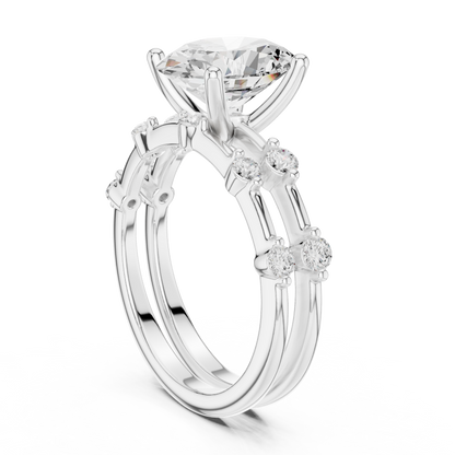 Mixed Shape Lab Grown Diamond Side Stone Ring