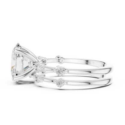 Mixed Shape Lab Grown Diamond Side Stone Ring