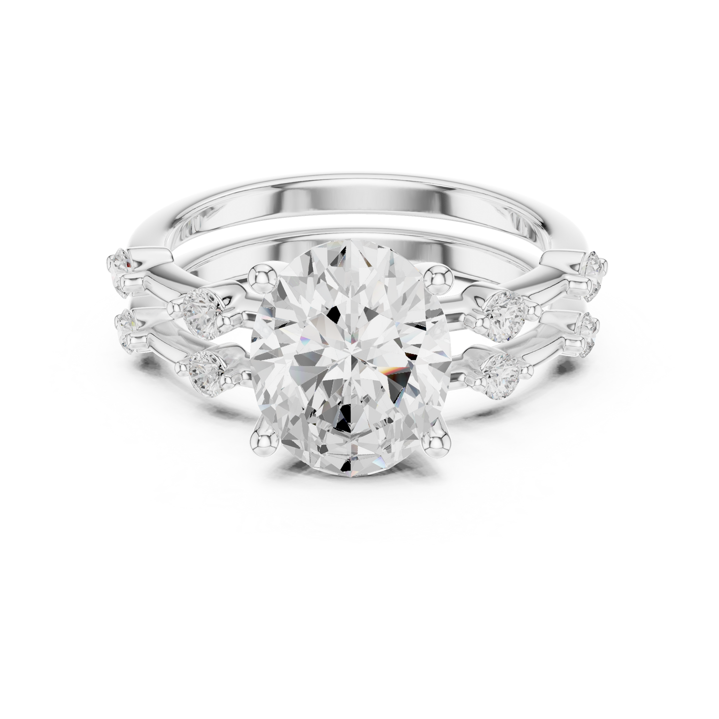 Mixed Shape Lab Grown Diamond Side Stone Ring