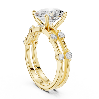 Mixed Shape Lab Grown Diamond Side Stone Ring