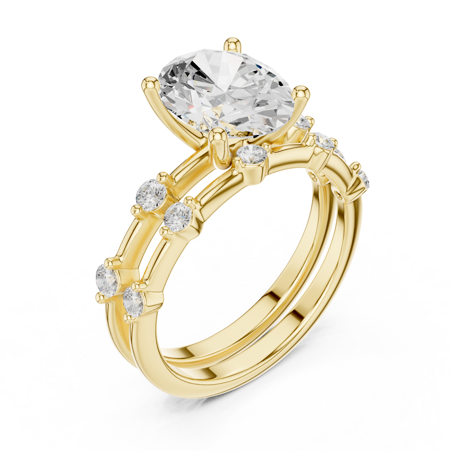 Mixed Shape Lab Grown Diamond Side Stone Ring