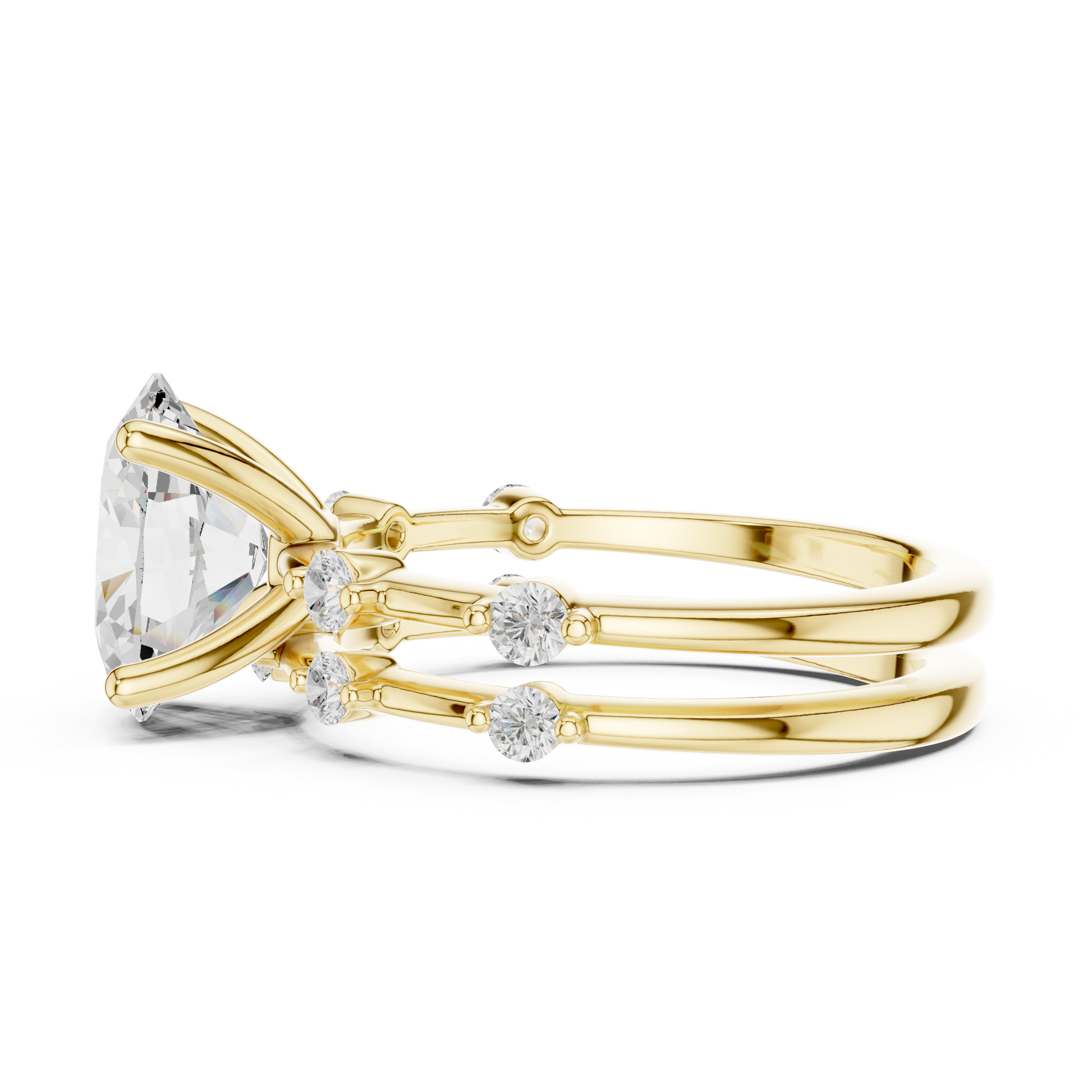 Mixed Shape Lab Grown Diamond Side Stone Ring