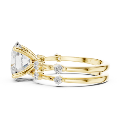 Mixed Shape Lab Grown Diamond Side Stone Ring