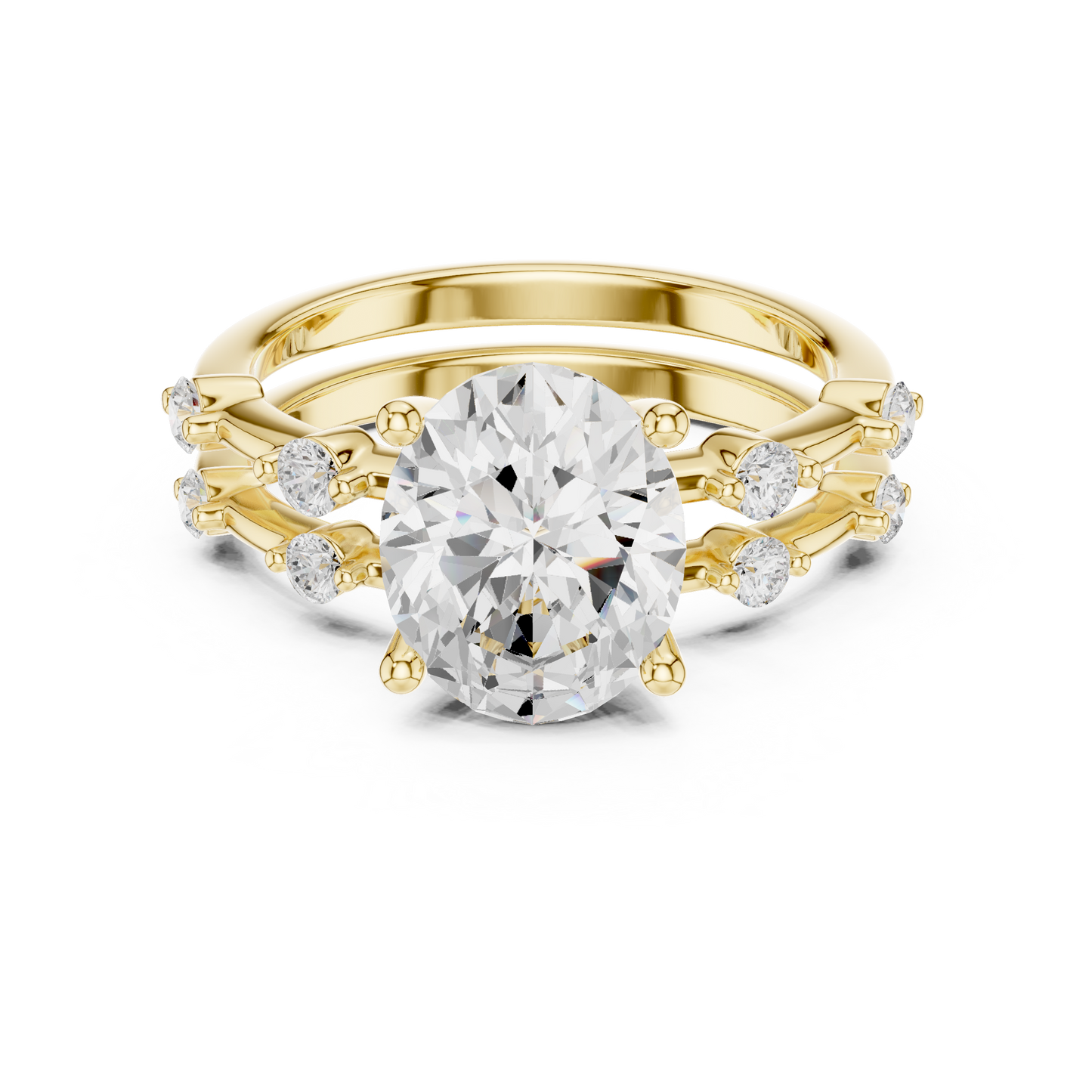 Mixed Shape Lab Grown Diamond Side Stone Ring