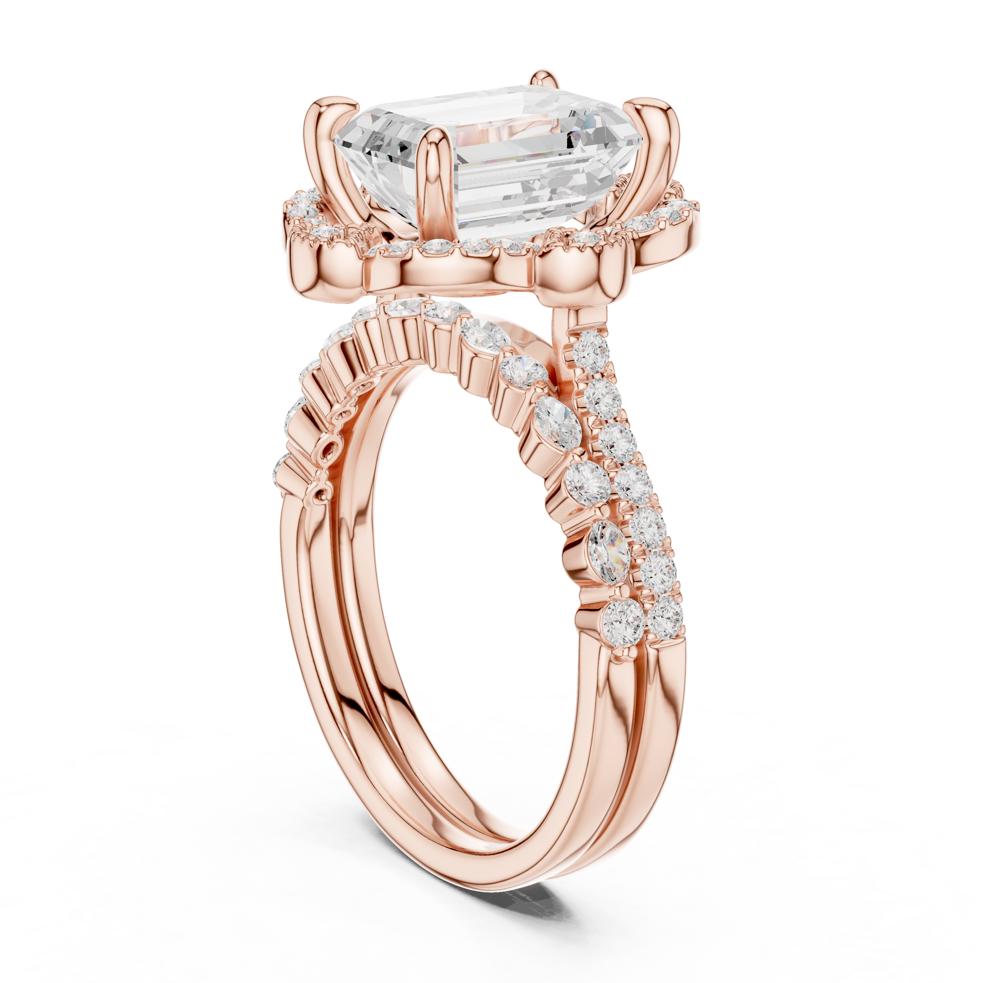 Mixed Shape Lab Grown Diamond Halo Ring