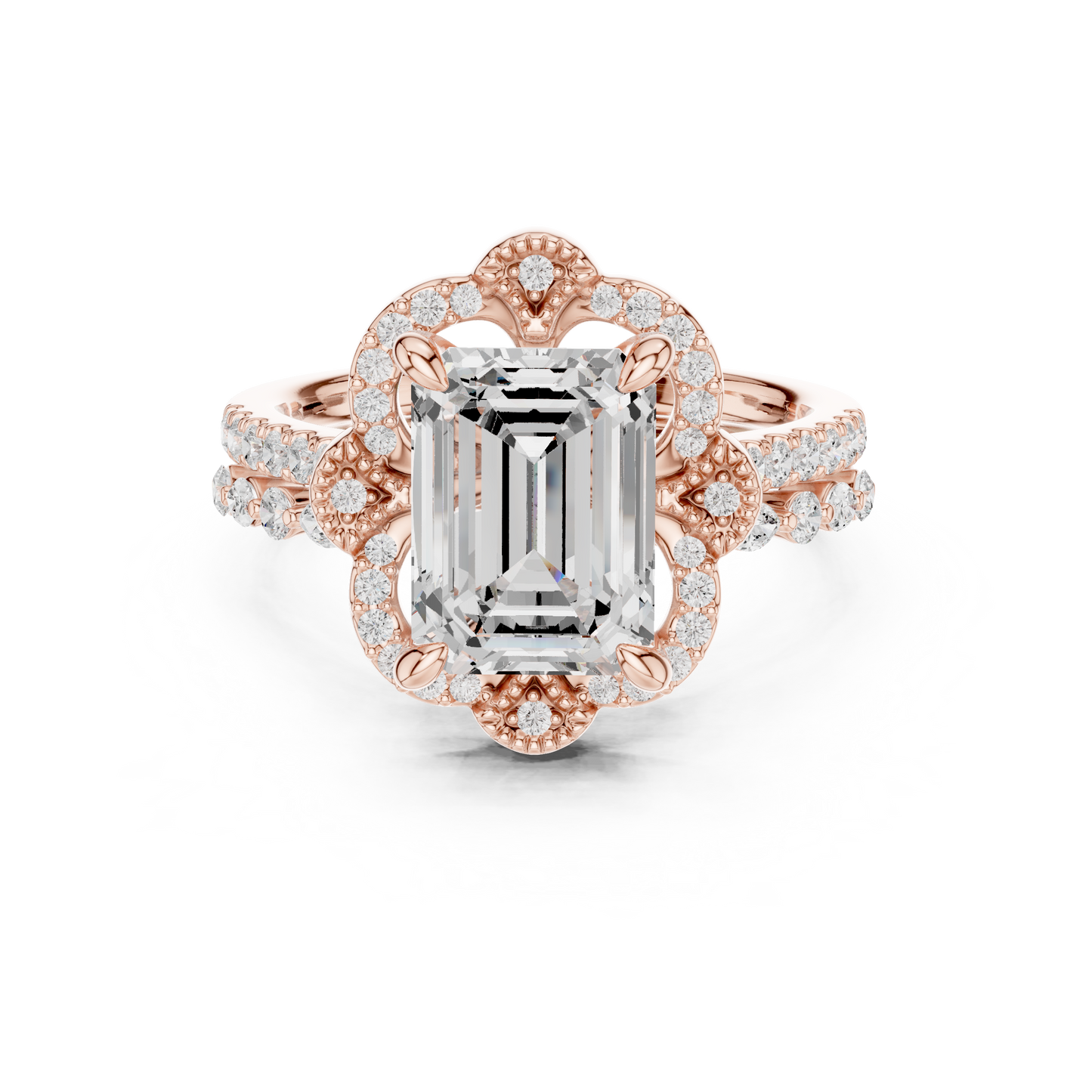 Mixed Shape Lab Grown Diamond Halo Ring