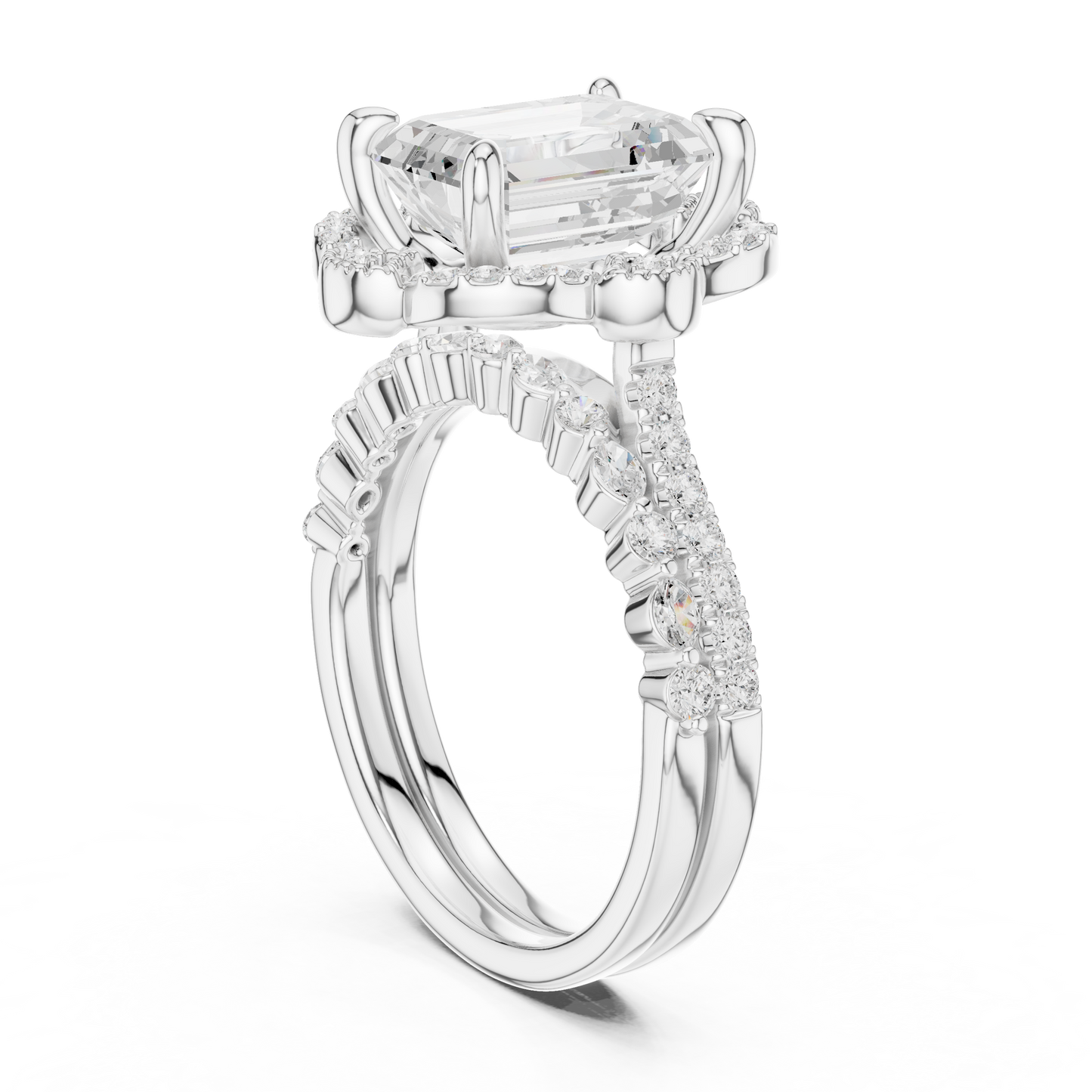 Mixed Shape Lab Grown Diamond Halo Ring