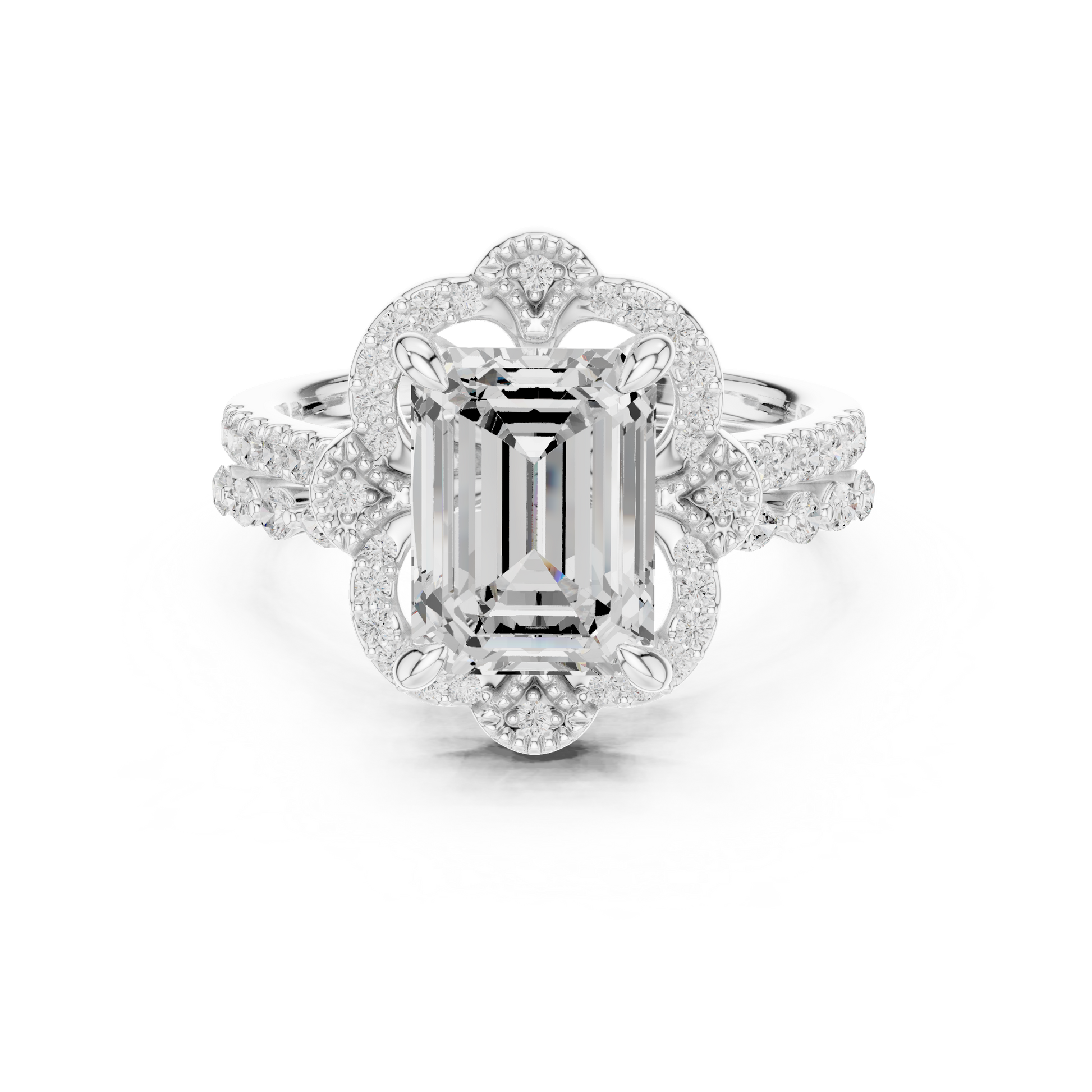 Mixed Shape Lab Grown Diamond Halo Ring