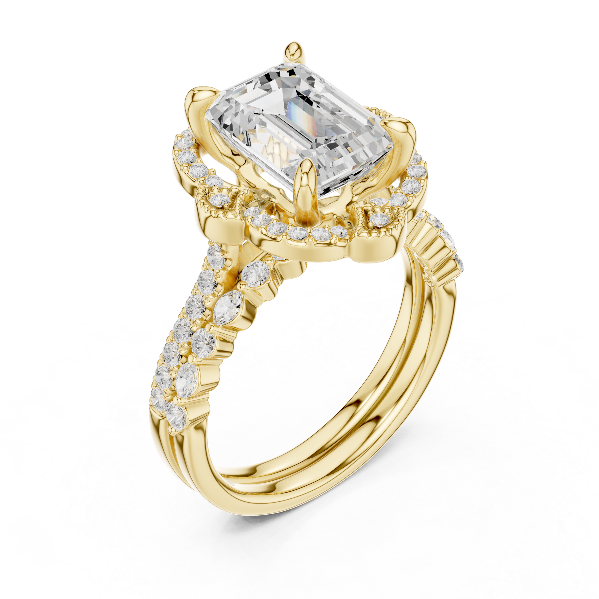 Mixed Shape Lab Grown Diamond Halo Ring