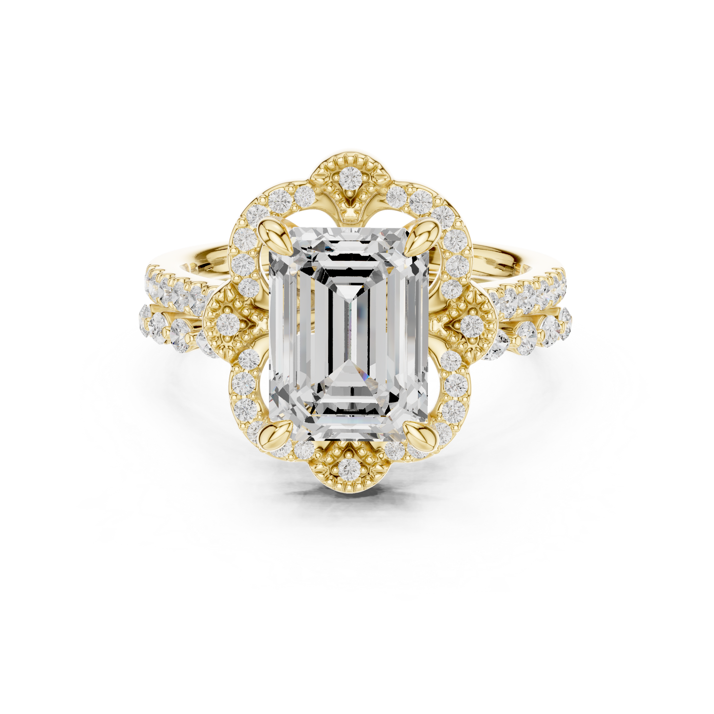 Mixed Shape Lab Grown Diamond Halo Ring