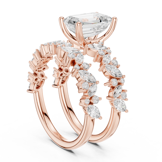 Mixed Shape Lab Grown Diamond Side Stone Ring