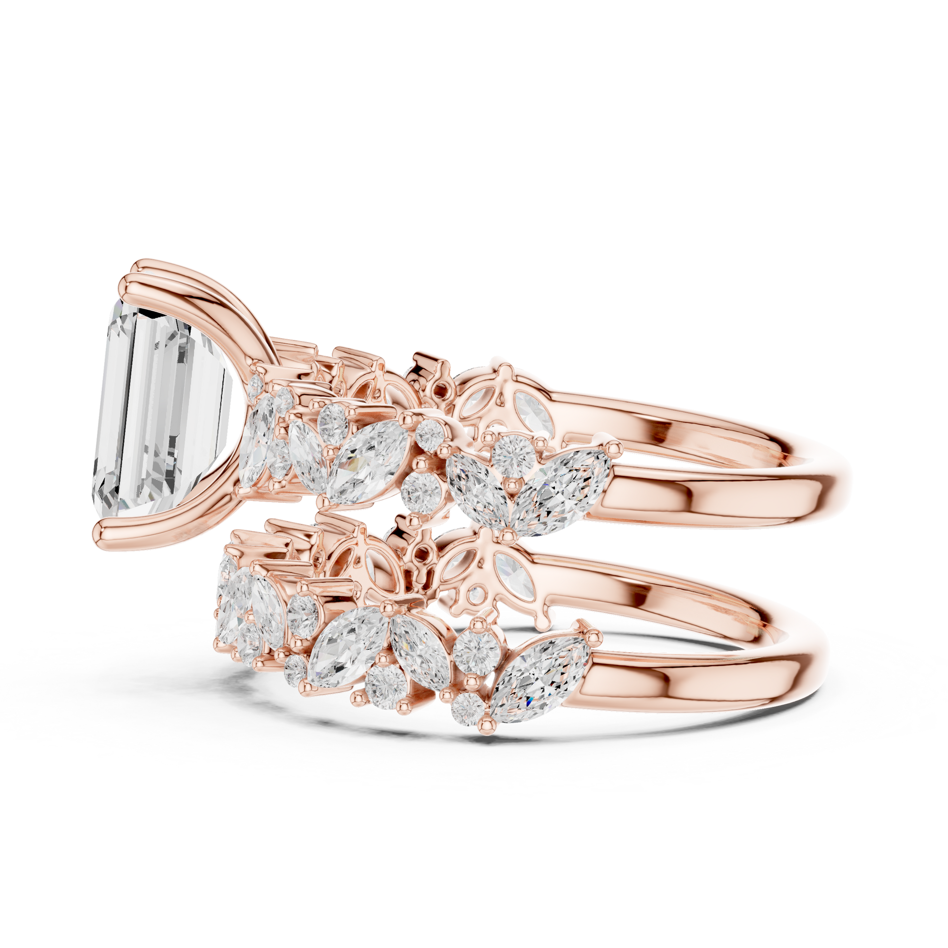 Mixed Shape Lab Grown Diamond Side Stone Ring
