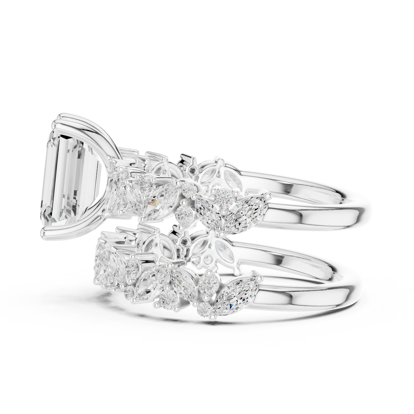Mixed Shape Lab Grown Diamond Side Stone Ring