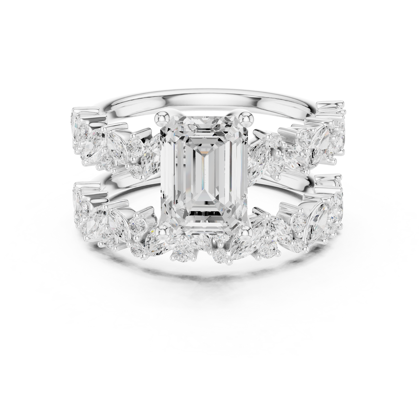 Mixed Shape Lab Grown Diamond Side Stone Ring