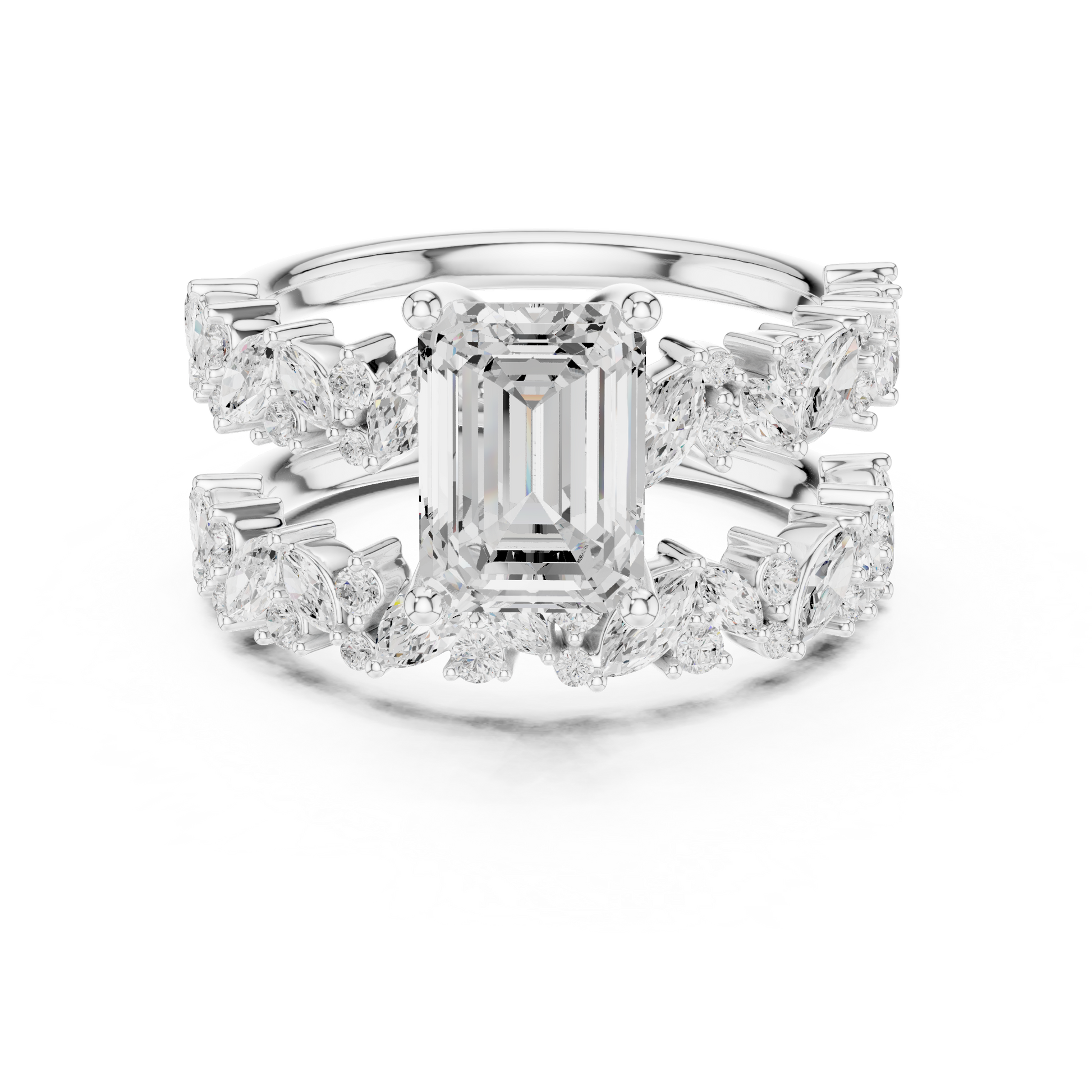 Mixed Shape Lab Grown Diamond Side Stone Ring