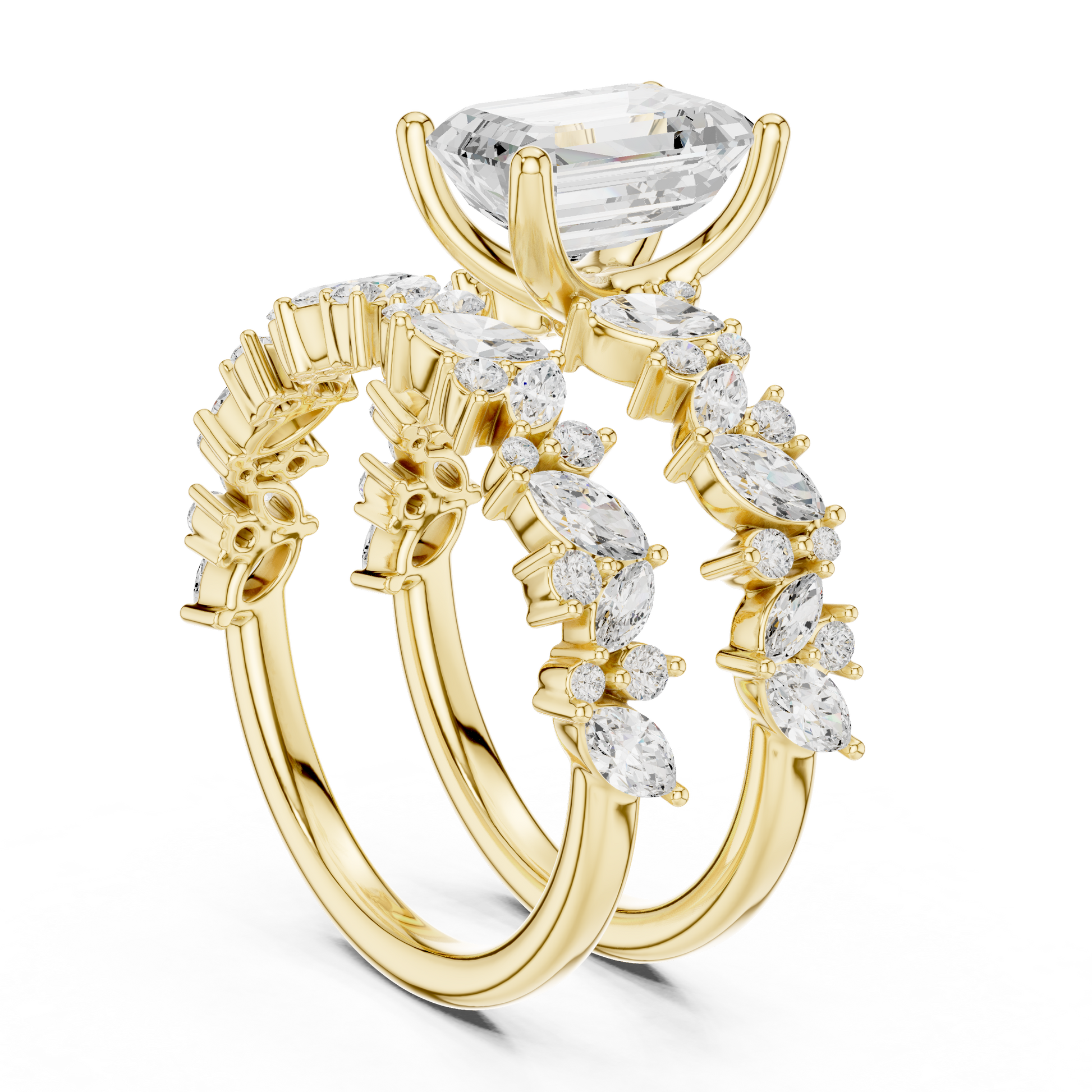 Mixed Shape Lab Grown Diamond Side Stone Ring
