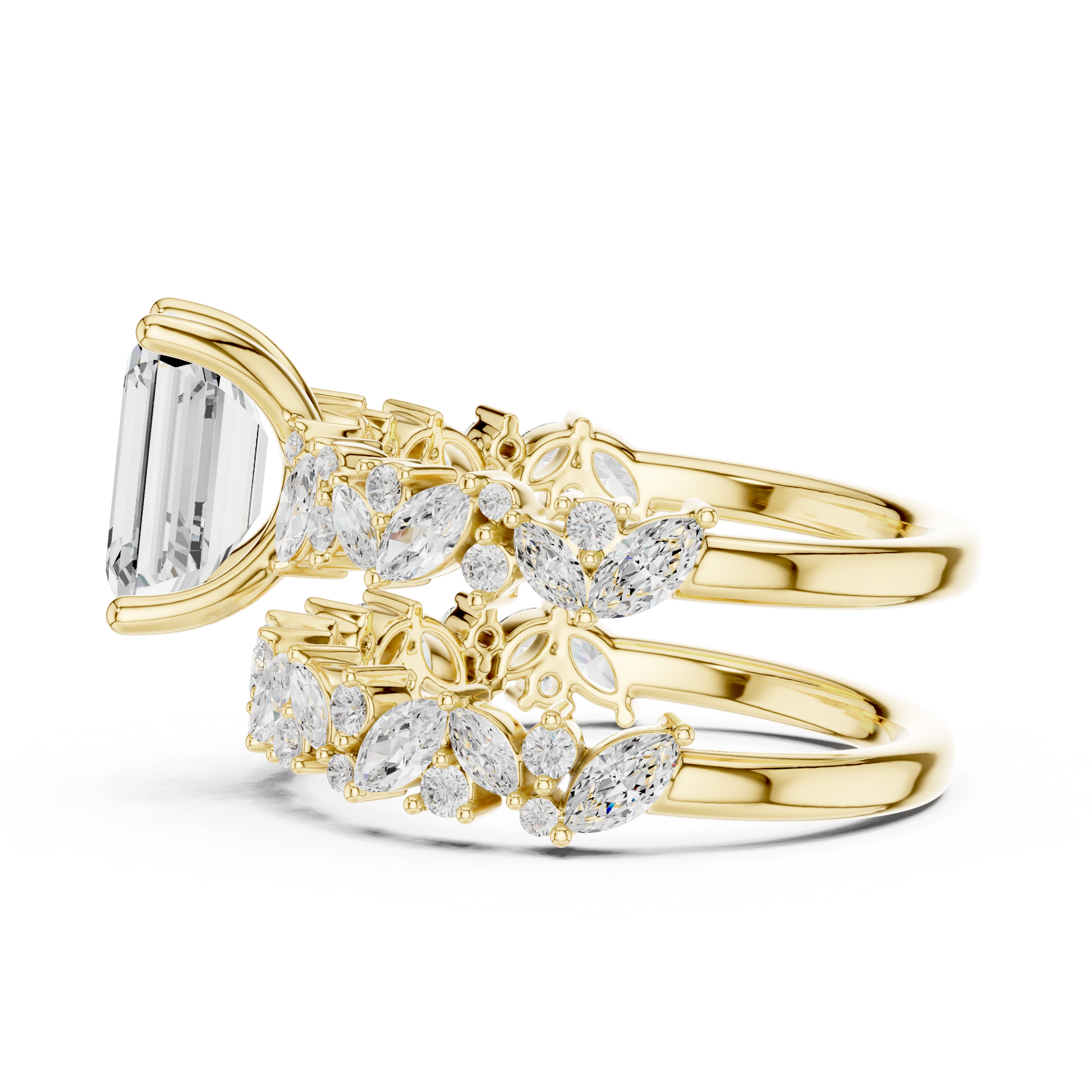 Mixed Shape Lab Grown Diamond Side Stone Ring