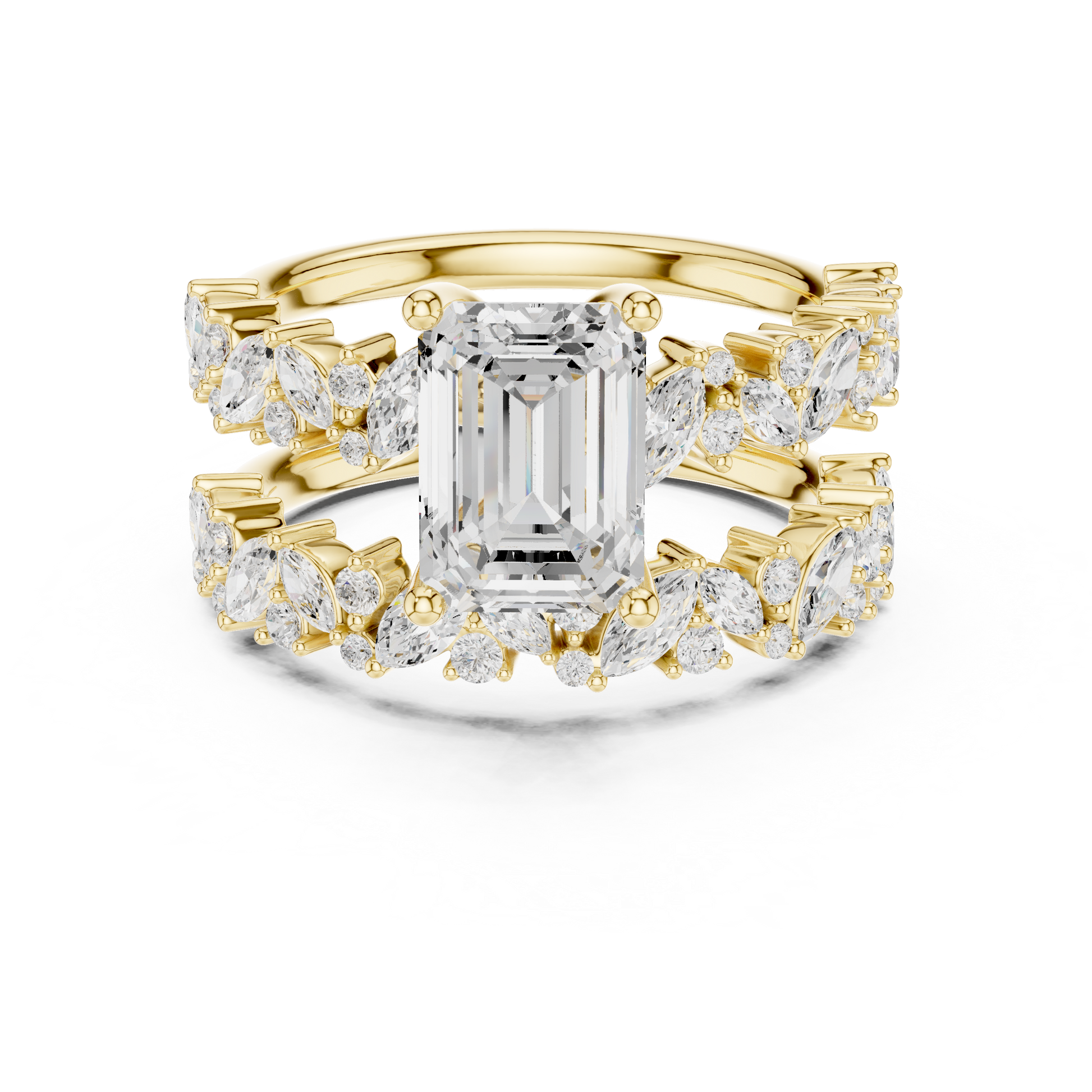 Mixed Shape Lab Grown Diamond Side Stone Ring
