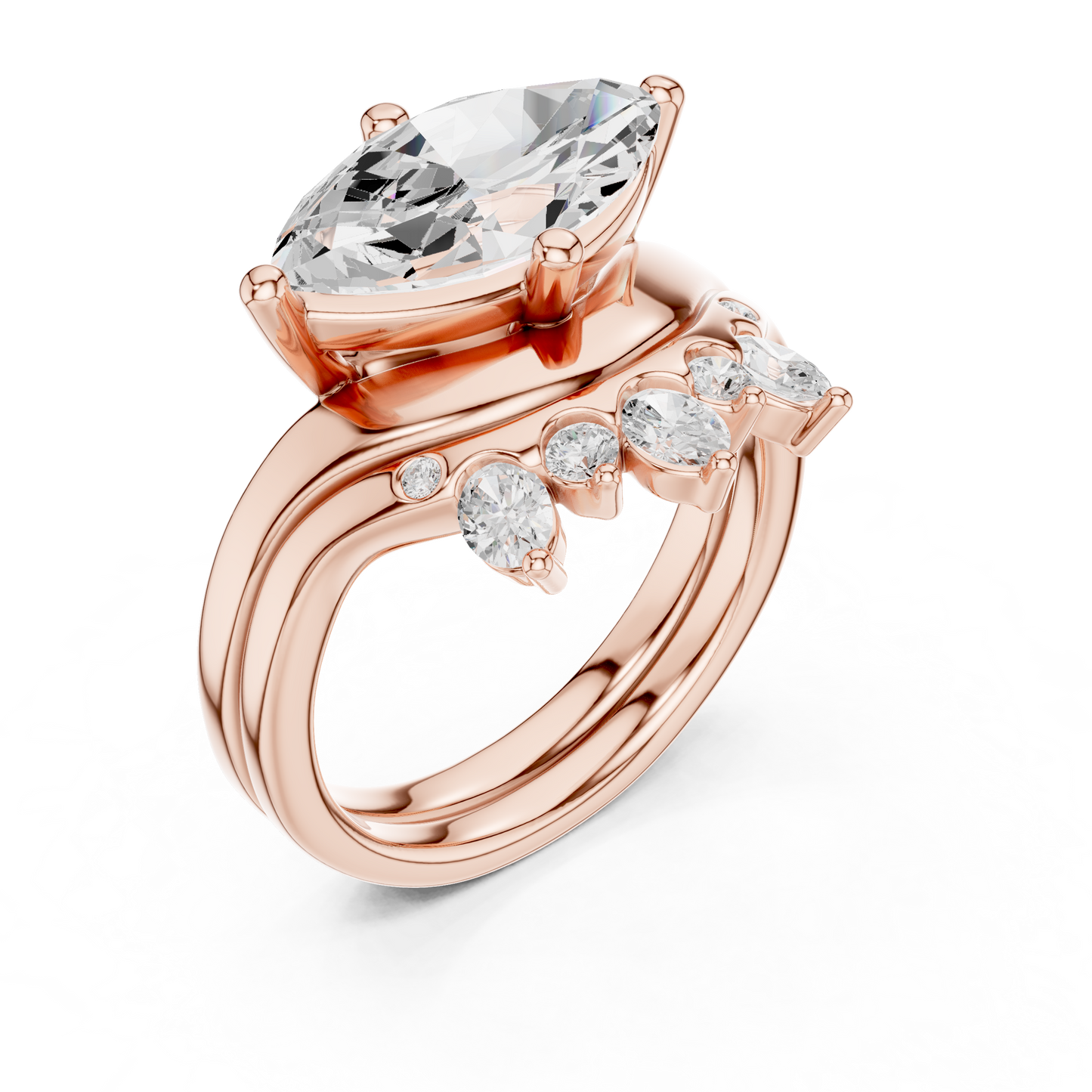 Mixed Shape Lab Grown Diamond Halo Ring