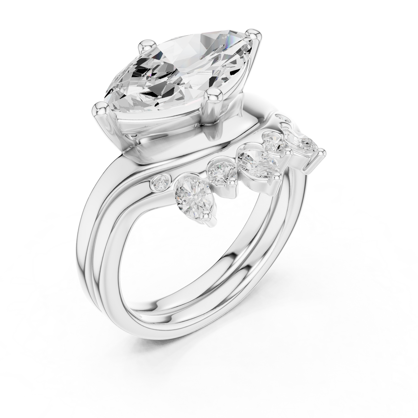 Mixed Shape Lab Grown Diamond Halo Ring